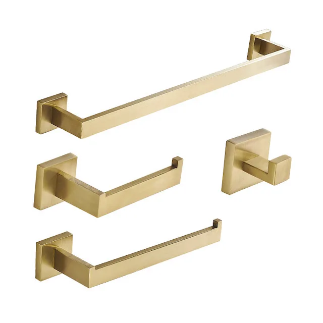 Gold Towel Hanger Hotel Style Towel Rack Brushed Nickel