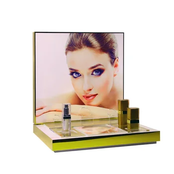Custom Makeup Brand Acrylic Counter Retail Lipstick Countertop Perfume Showcase Display Counter
