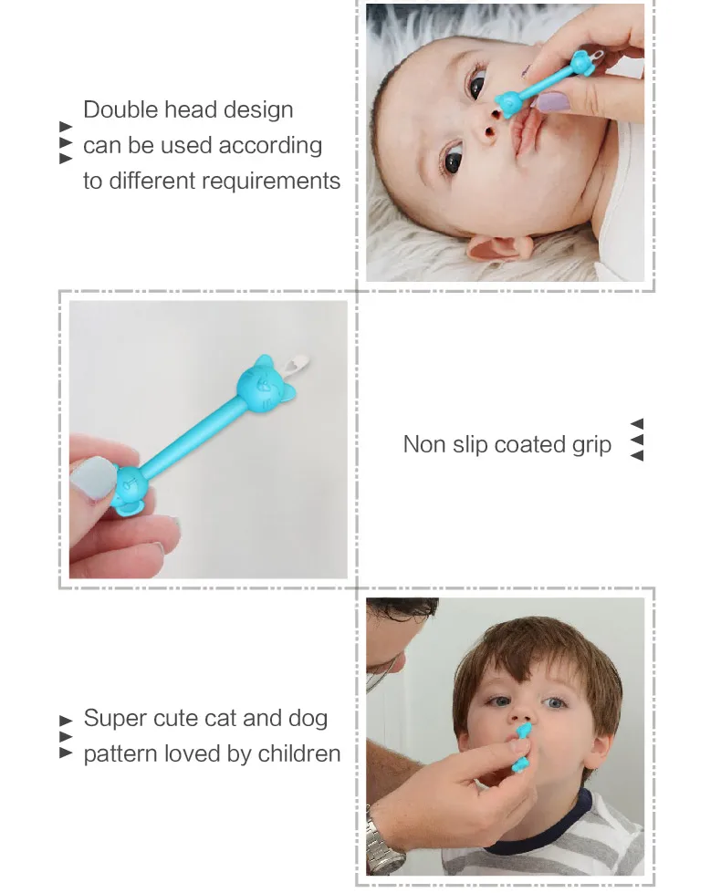 3 Pack Baby's Nasal Booger & Ear Picker, Nose Cleaning Tweezers