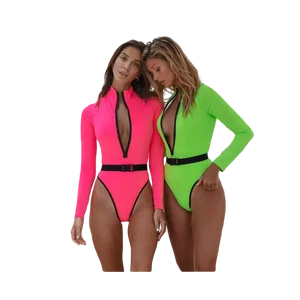 Cikini Fashion Bikini Beachwear Womens Long Sleeve  Swim Shirts Swimwear Manufacturing Company