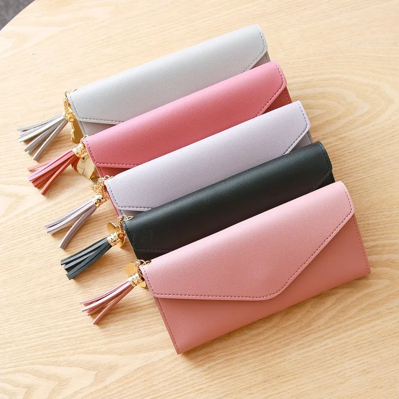 Colorful Big Capacity Leather Women Wallet Fashionable Card Holder Multifunctional Lady Bag Lovely