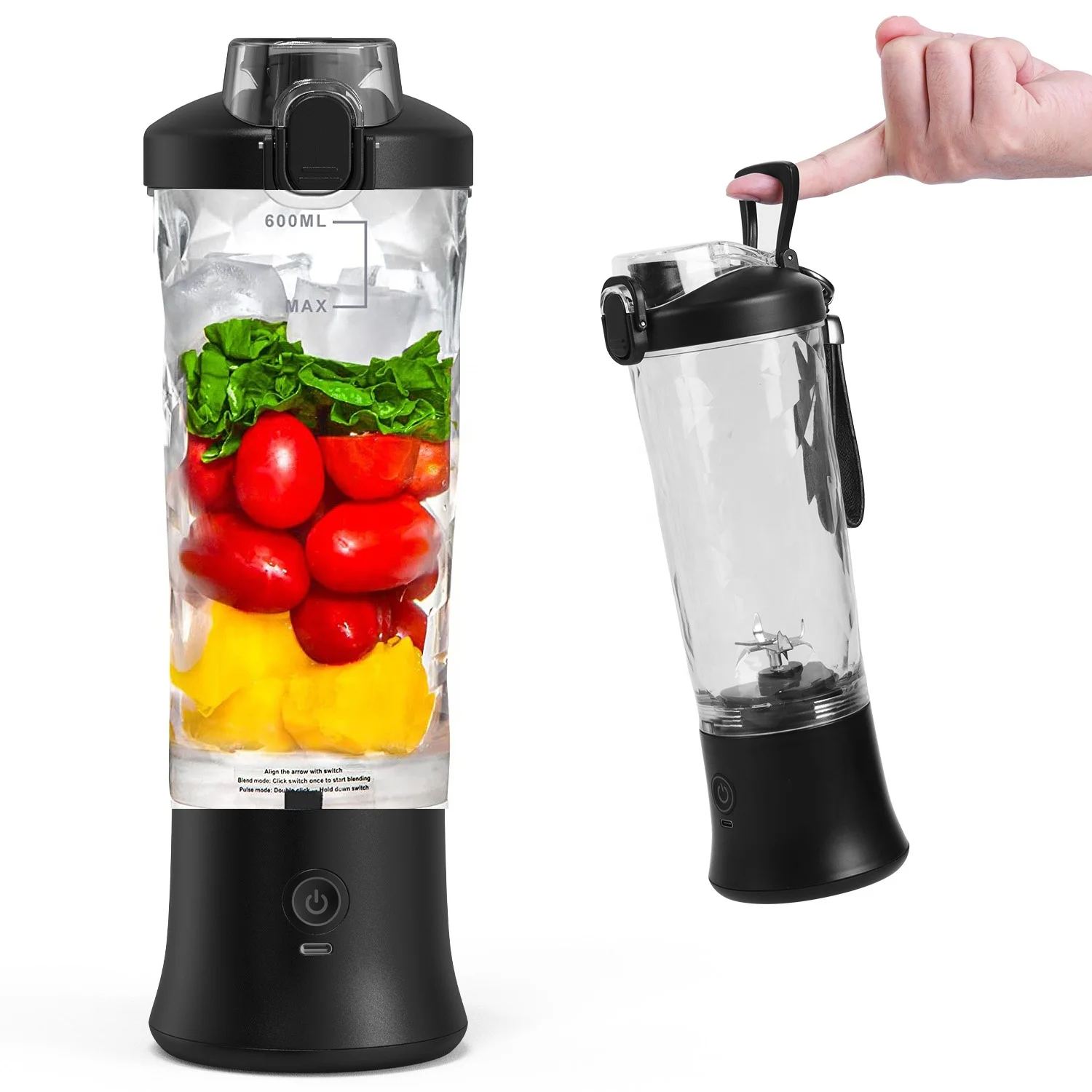 Factory Design 600ml IP67 Waterproof Protein Shaker Electric Rechargeable Portable Blender