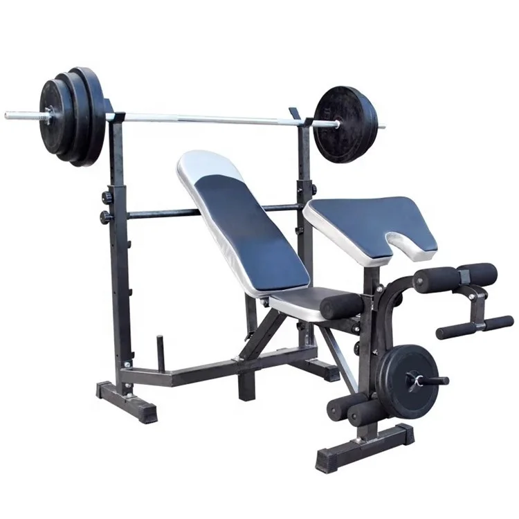 barbell and squat rack set