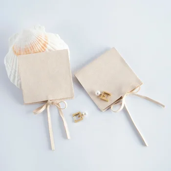 Luxury Custom Logo Jewelry Drawstring Bag Microfiber Gift Packaging Ring Earrings Jewelry Pouch