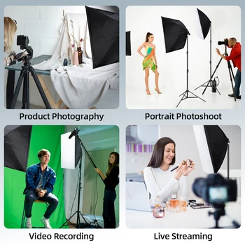 Portable Photography Set Softbox with 2m Tripod Professional Photography Studio Lighting 85W 150W Light Bulb with Softbox Kit detail image