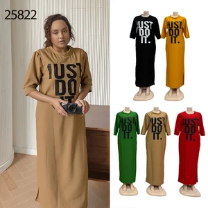 Wholesale New Women's Summer Large Size Half Sleeve Round Neck Loose Casual Dress