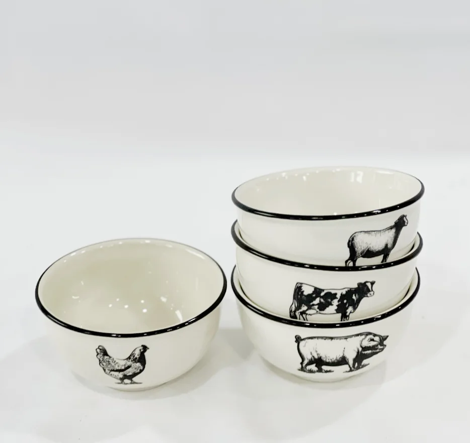 Hot selling ceramic single bowl kitchen bowl porcelain