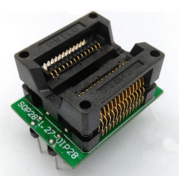 NEW SOP28 SOIC28 IC Test Socket/Programmer Adapter SOP28 TO DIP28 sop28 adapter OTS-28-1.27-04 