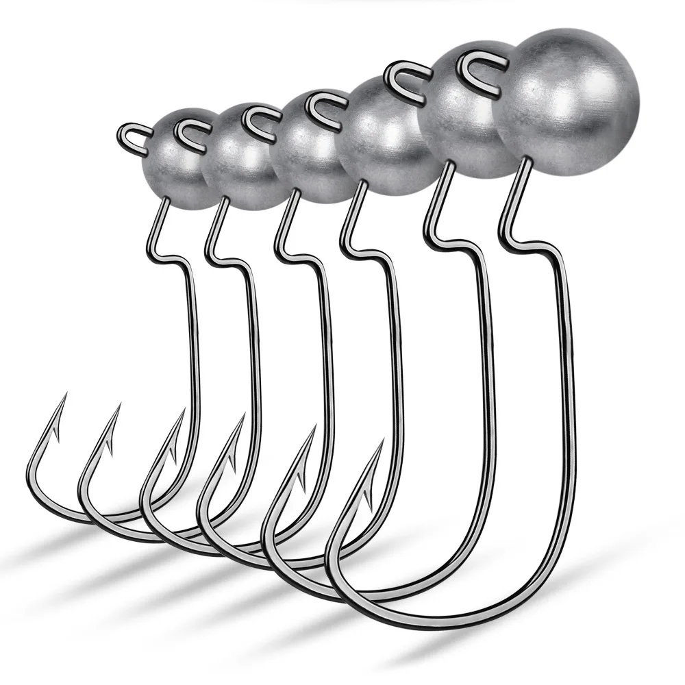 5pcs Weedless Ned Rig Jigheads Versatile Fishing Hooks