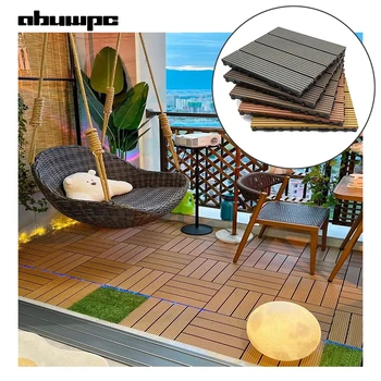 Outdoor Flooring WPC  Flooring Balcony Bathroom Courtyard DIY Garden Terrace Anticorrosive Ecological Wood Outdoor Floor Tiles