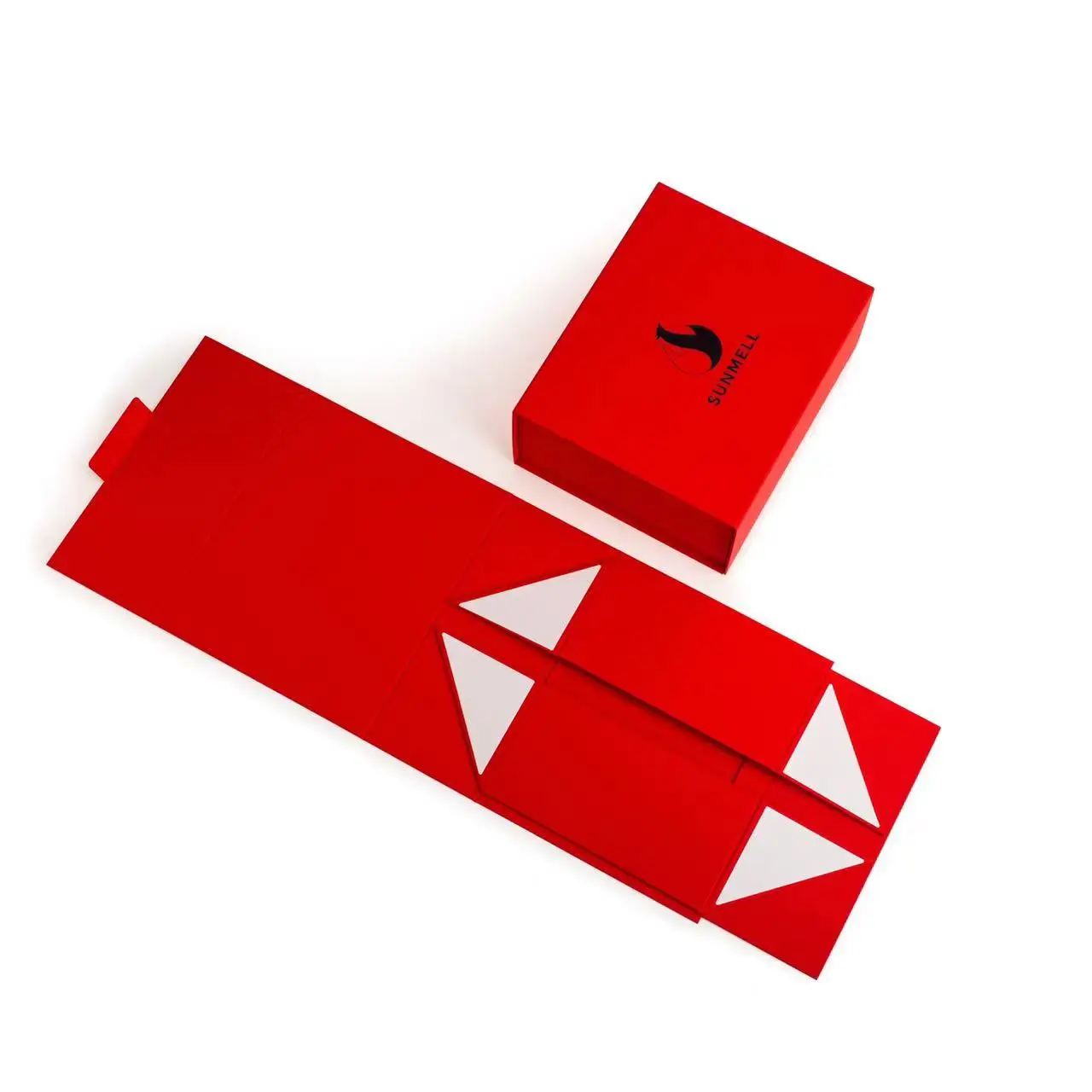 Customized Embossed Printing Angola Red Luxury Cardboard Tshirt A4 Magnetic Folding Gift Box with Bag Recyclable
