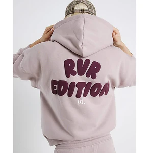 China Manufacturer Custom Logo High Quality 3D Puff Print 300 500 Gsm Heavyweight Cotton Oversized Hoodie for Women