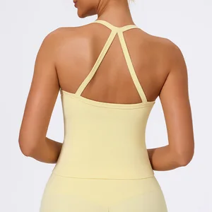 Women's Sports Camisole Vest square Neck Slim Fit Quick Drying Running Fitness Casual Yoga tank Top