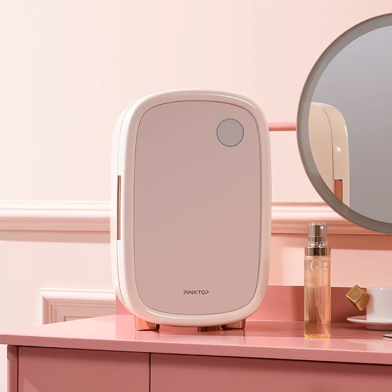 Portable 12L White Mini Beauty Fridge Skincare Fridge Pink Small Cosmetic Fridge