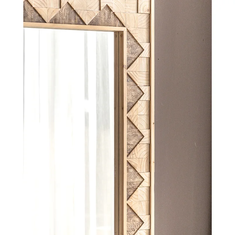 北欧風装飾 シャビーシック フロア 大型彫刻木製フレーム フロアミラー
