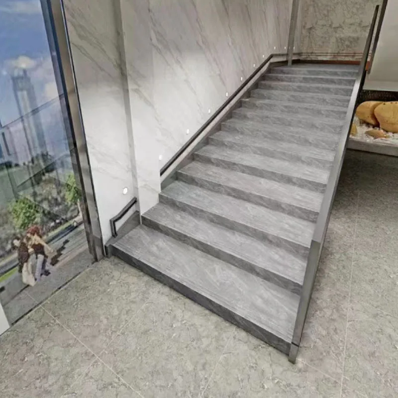 Foshan Factory glossy Ceramic Staircase Step Riser and Stair Treads Tile 1000X470mm 1200x470mm 1350x470mm details