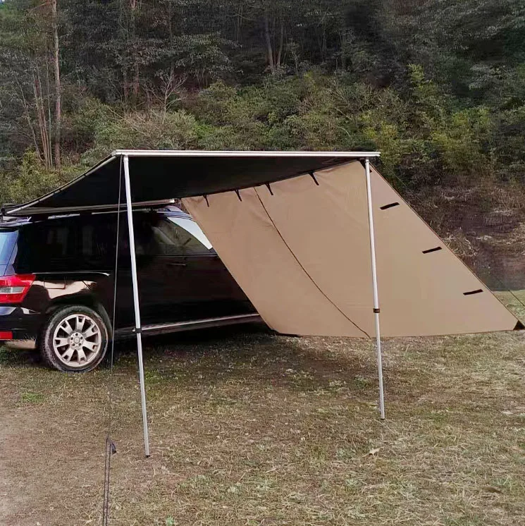 VEVOR Tenda solare retrattile, regolabile in altezza, PU3000 mm, UV50+, resistente alle intemperie, per SUV e campeggio (hardware incluso) Portapacchi estraibile a 270 gradi