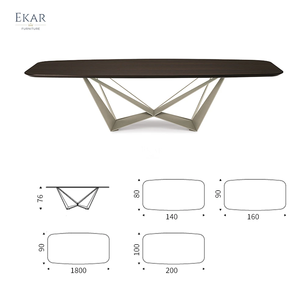 product modern artificial stone dining table with stainless steel base-66