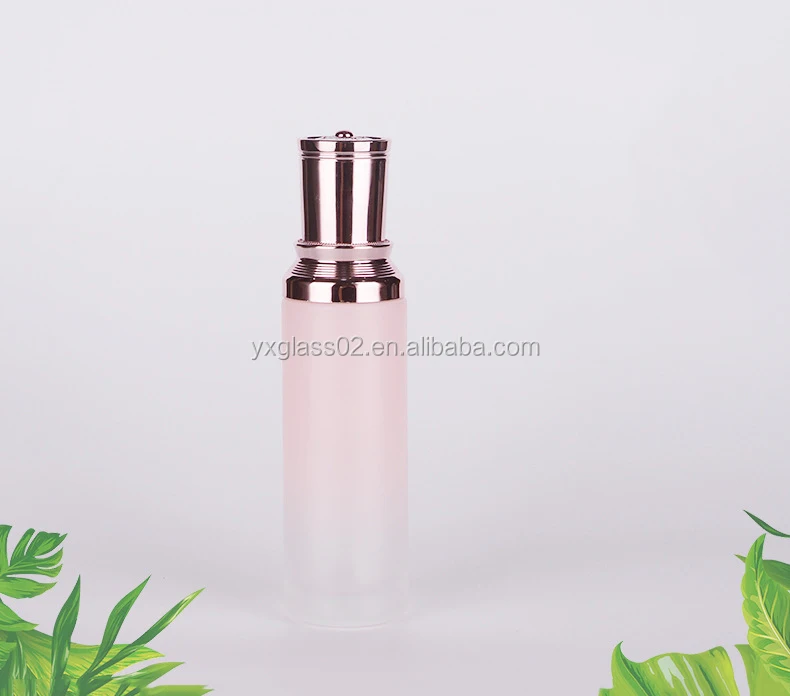 OEM high quality 30g50g30ml100ml120ml toner lotion serum cream skincare packaging cosmetic pink luxury glass container factory