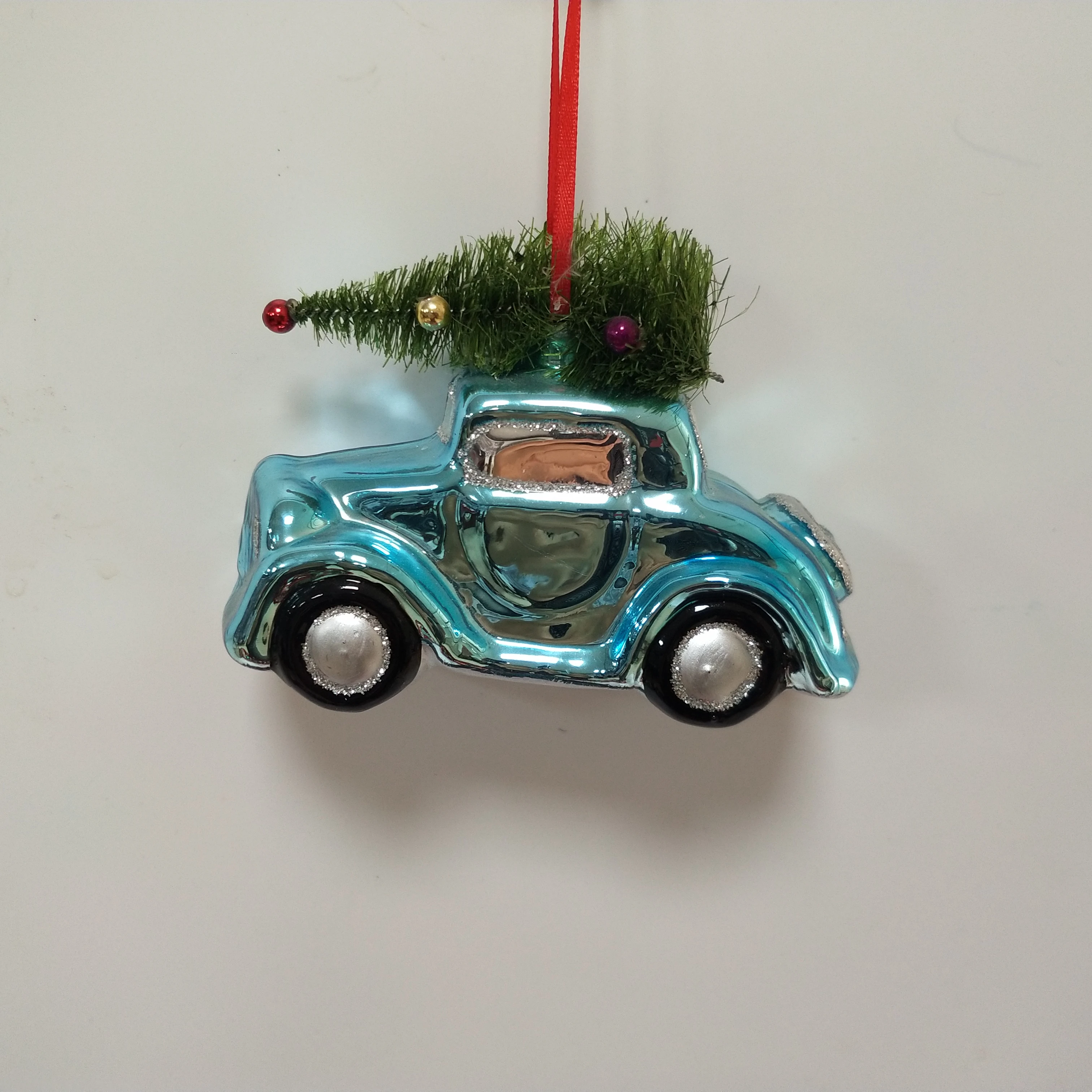 NOXINDA Custom Designed Hand-Blown Glass Mini Car Hanging Crafts Sculpture Statue Ornaments Blue Truck Christmas Tree Ornaments