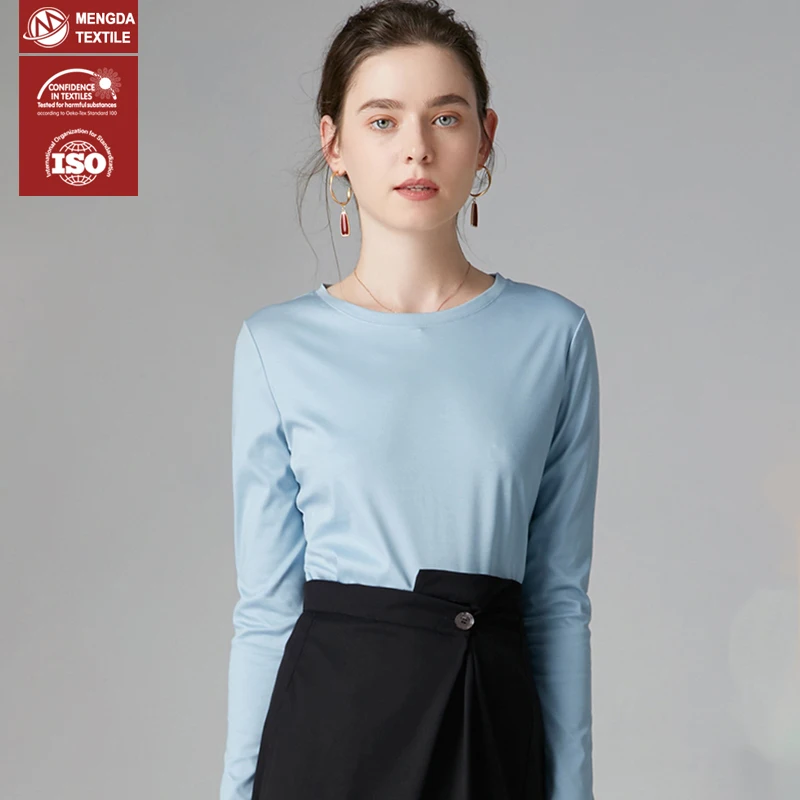 40S 95% хлопок 5% лайкра Одиночная трикотажная ткань с мерсеризированной обработкой