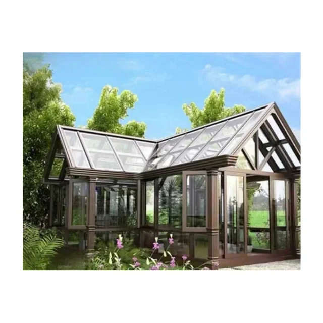 Wholesale Customized Free Standing Sunroom Outdoor Laminated Tempered Glass 3.0mm Modern Glass Garden Houses