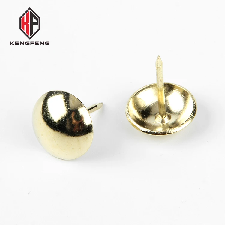 Золотые декоративные гвозди для мебели под заказ, металлическая фурнитура с круглой головкой, декоративные гвозди для обивки дивана