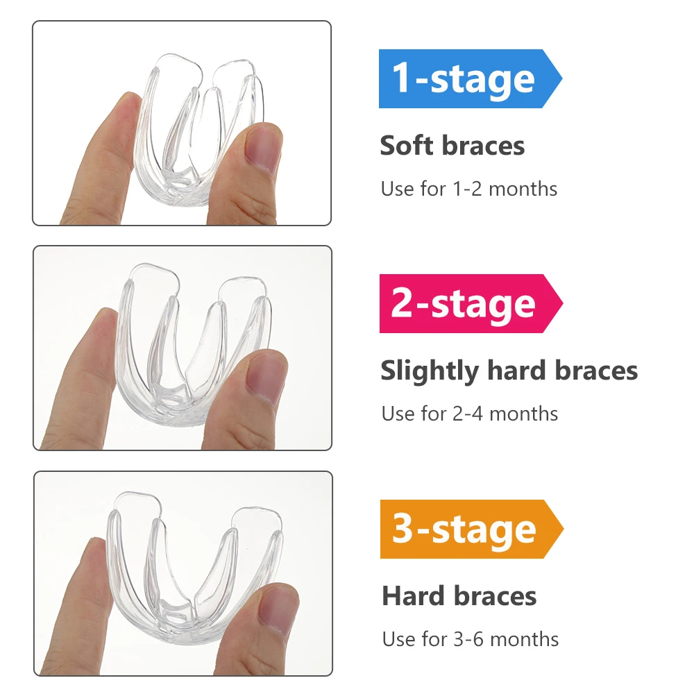 3 Stages Braces for Teeth Straightener Invisible Dental Orthodontic Brackets Dentistry Mouth Tray Alignment Caps Aligner