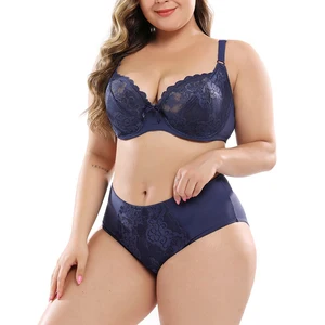 High Quality Sexy Lace Print Plus Size Underwire Full Cup Bikini Swimwear for Women 4XL Beachwear