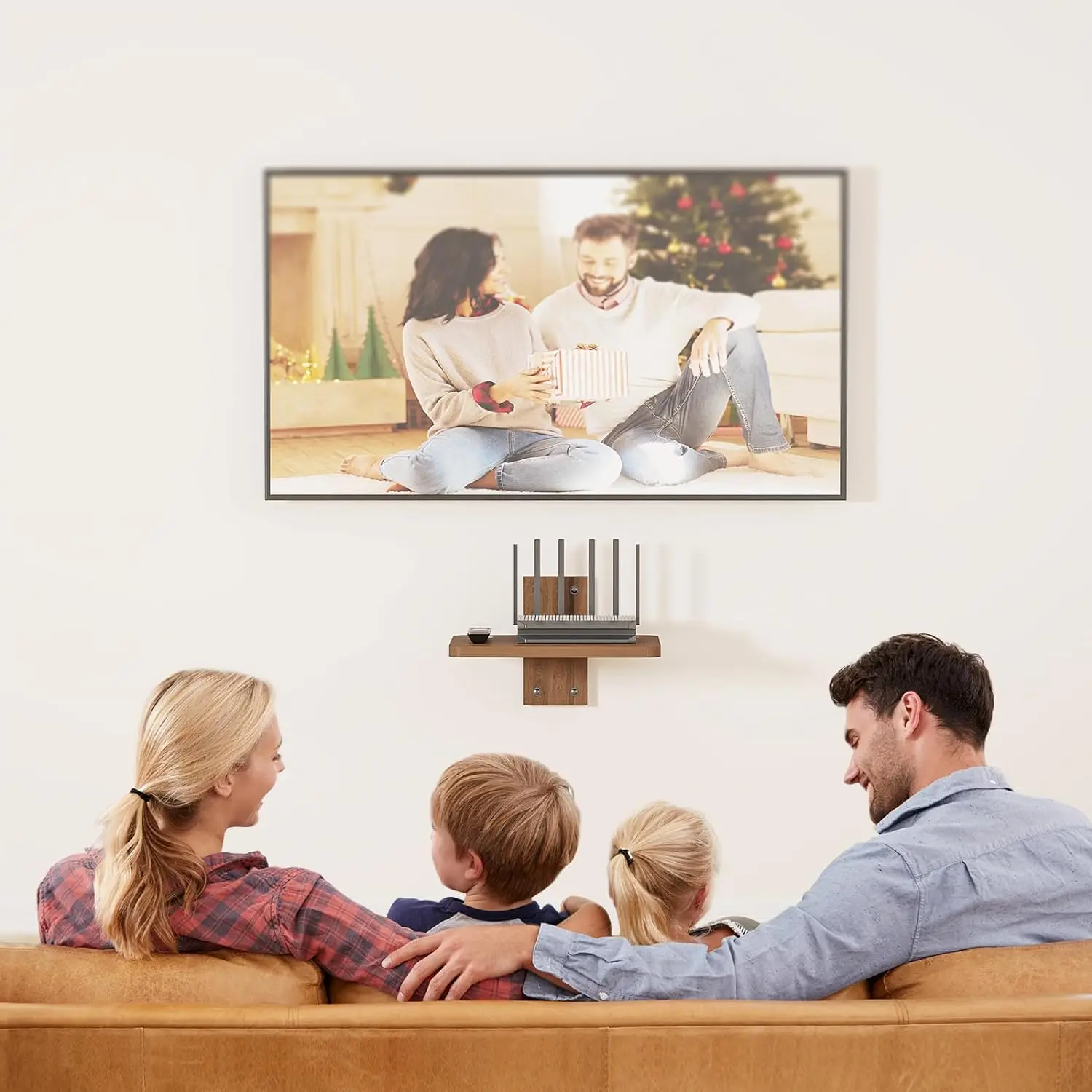 Game Consoles Routers Cable Boxes Floating Entertainment Shelf Wooden Floating Shelf for Under TV for DVD Players