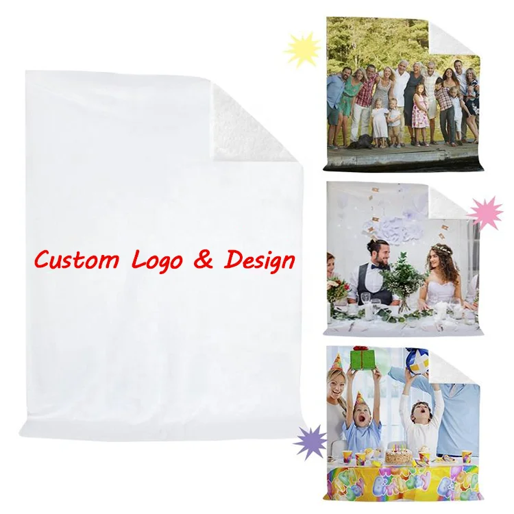 Custom 50x60 White Fluffy Sheep 9 Panel Sublimation Blanket For Dye Sublimation Heat Press