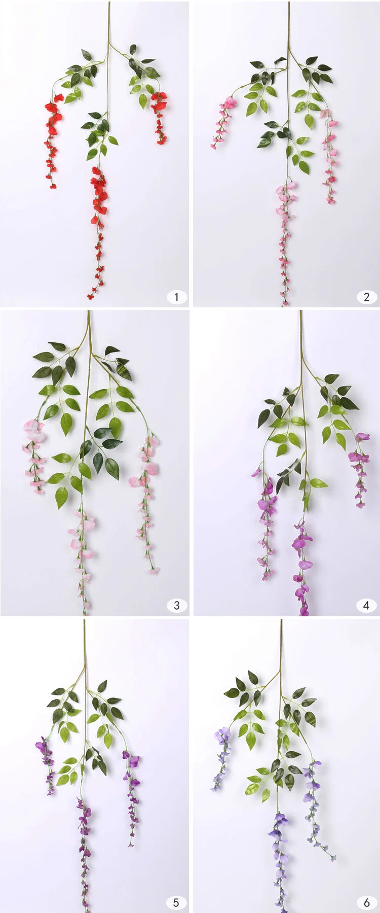 Wholesale Multicolor Wisteria Silk Flower Wholesale Hanging Flower Decoration Artificial