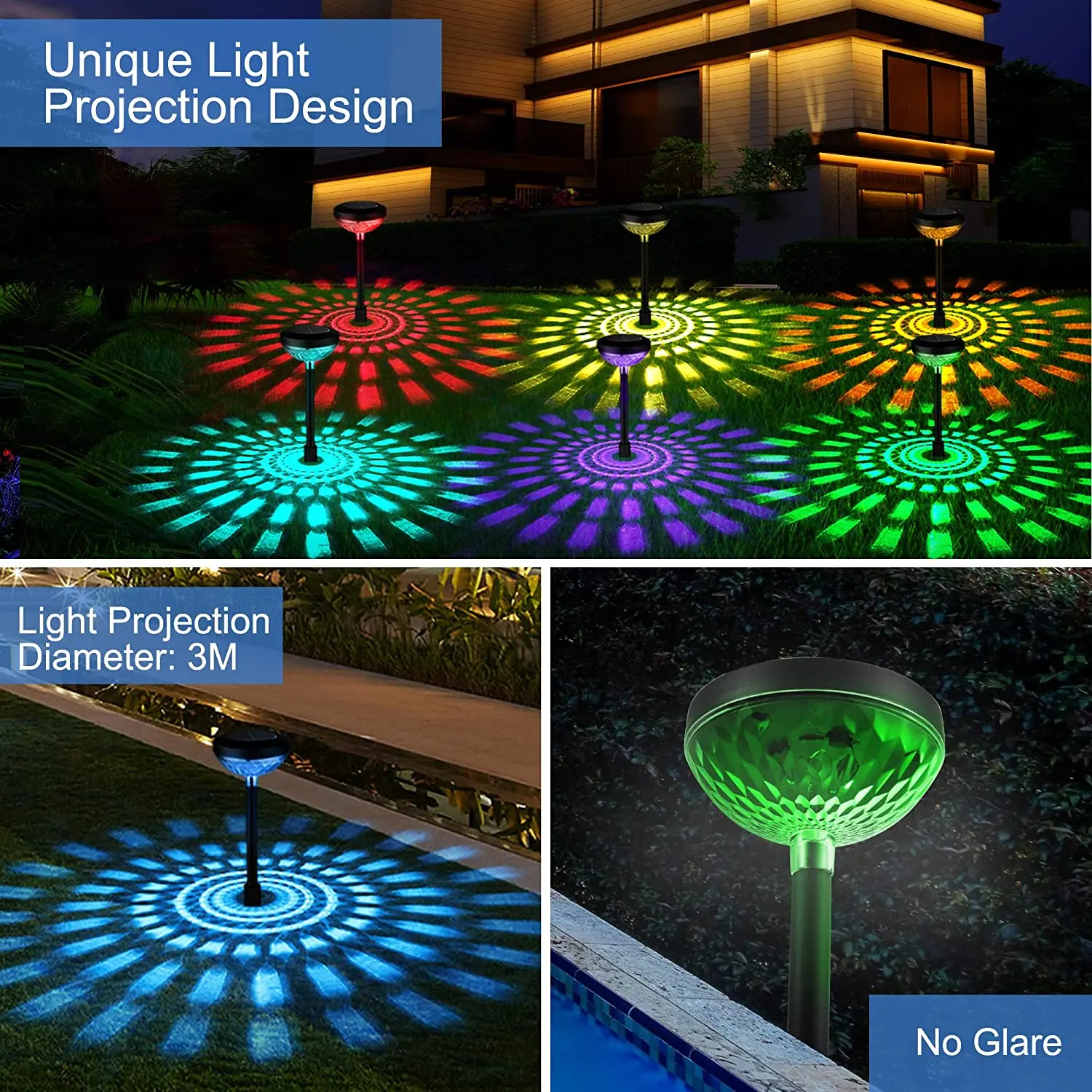 Hot Sale Super Bright Solar RGB Waterproof LED Solar Garden Outdoor Landscape Ground Decor Lawn Light Lamp factory