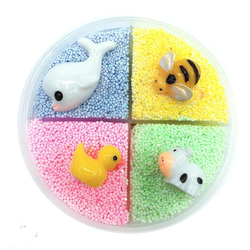 2019 hot sale floam 4 color slime toys children anti stress popular fruit unicorn snow mud slime