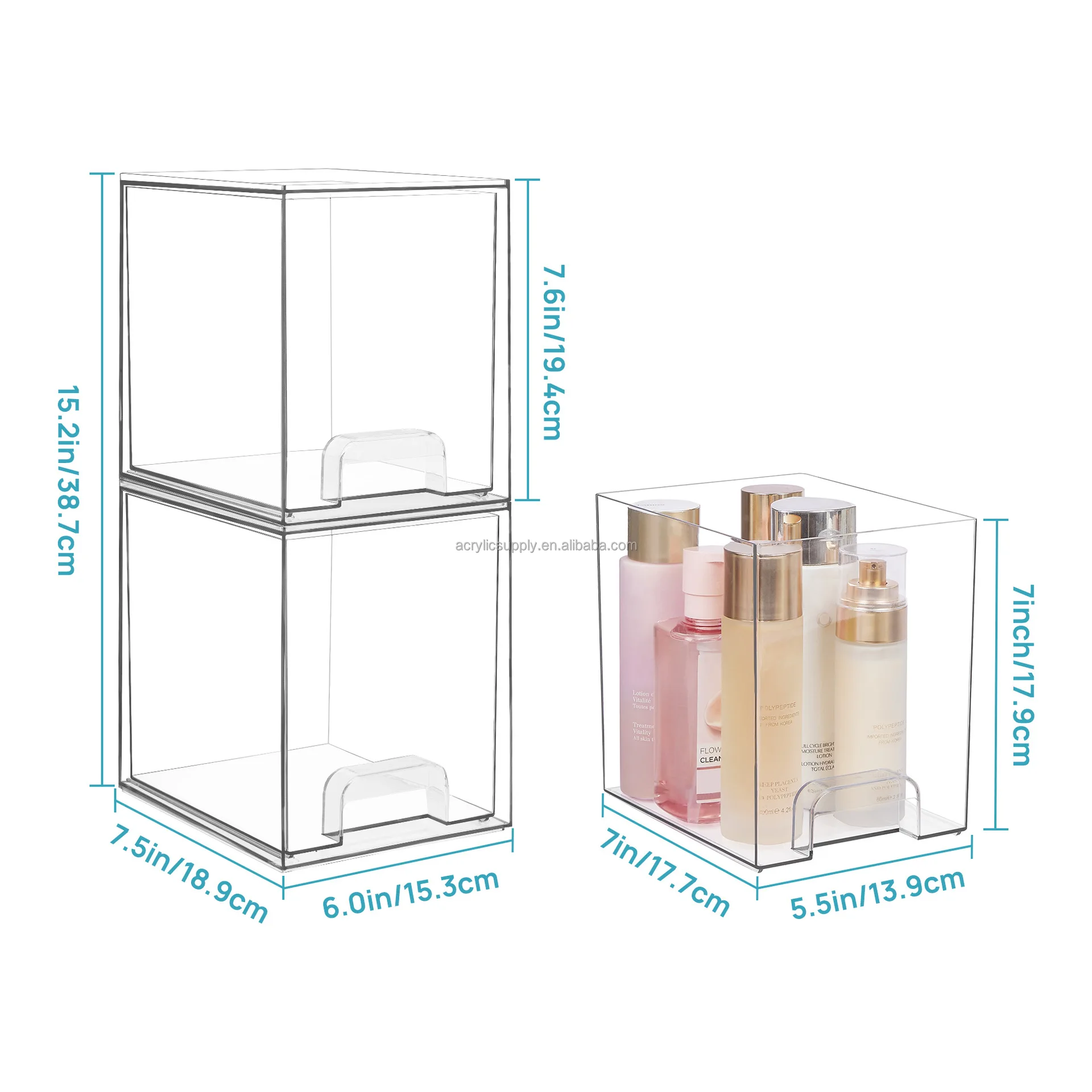 Stackable Storage Drawers - Versatile Acrylic Organizers