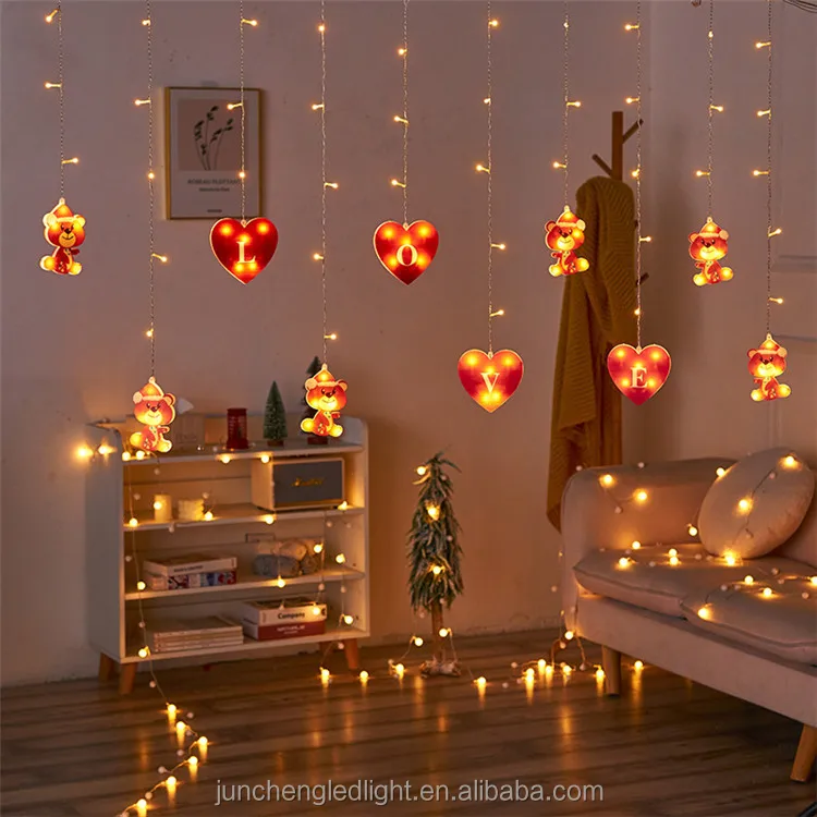 Star Christmas Gloves Curtain Led String Christmas Icicle Garland Fairy Light for Xmas Party Halloween Festival Decor