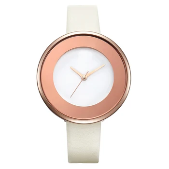 Minimalist Decor Lady Wrist Watch Women Stylish Classic Design Premium Quality 38mm Round Slim Case PU strap Relojes de mujer