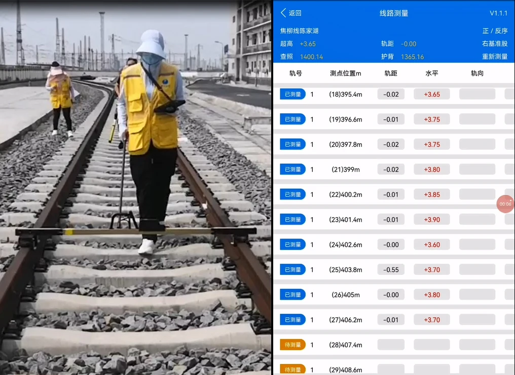 Railway rolling digital track gauge for measuring rail distance digital rail ruler