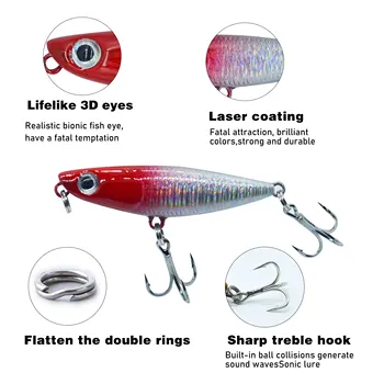 Wholesale 43mm 1.8g Top Water Fish Baits Fishing Lures Bait Walk Dog Floating Pencil Lure for Bass & Marlin River Use – Pencil – view 4