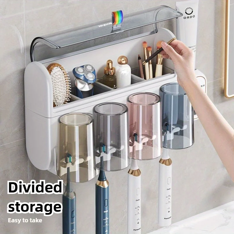 Automatic Toothpaste Dispenser Set with 8 Brush Slots