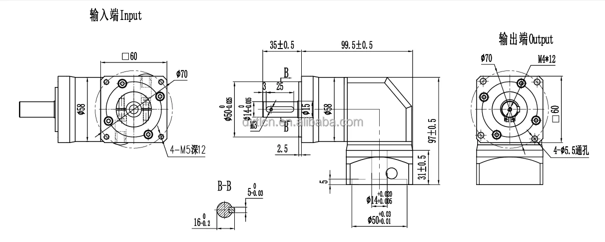  Right Angle 90 Degree Right Angle Planetary Reducer Gearbox Drive for Stepper Motor manufacture