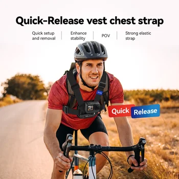 Telesin New Upgrade Action Camera Mount Accessories for Go Pro Quick Release Vest Chest Strap for gopro Camera detail image