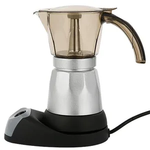 Portable Electric Moka Pot Espresso Maker Aluminum European American & British Standard for Car Use