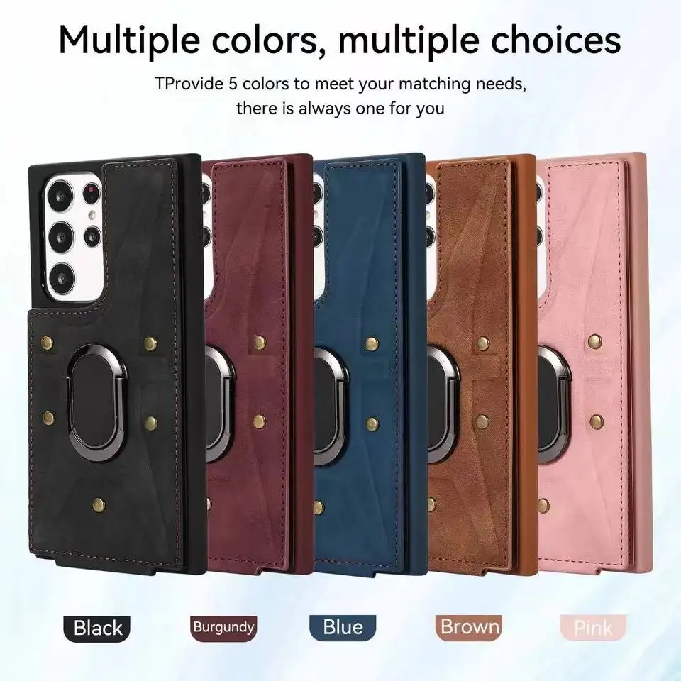Magnetic Ring Stand Wallet Card Phone Case for Samsung Galaxy A54 A53 A52 A13 A14 A34 4G 5G 360 Rotation Ring Holder Back Cover