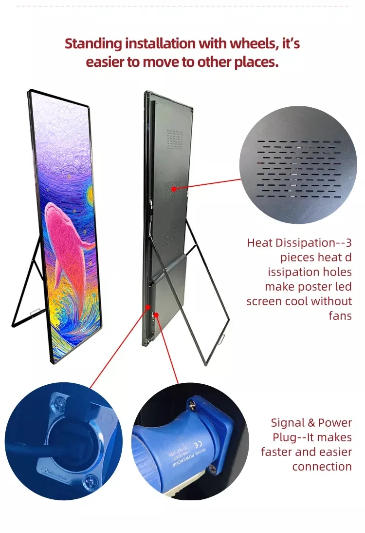 Outdoor Led Poster Screen Led Poster Frame Display Led Screen Poster P6