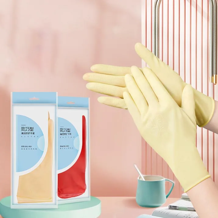 Reusable Waterproof Rubber Kitchen Cleaning Gloves Oem