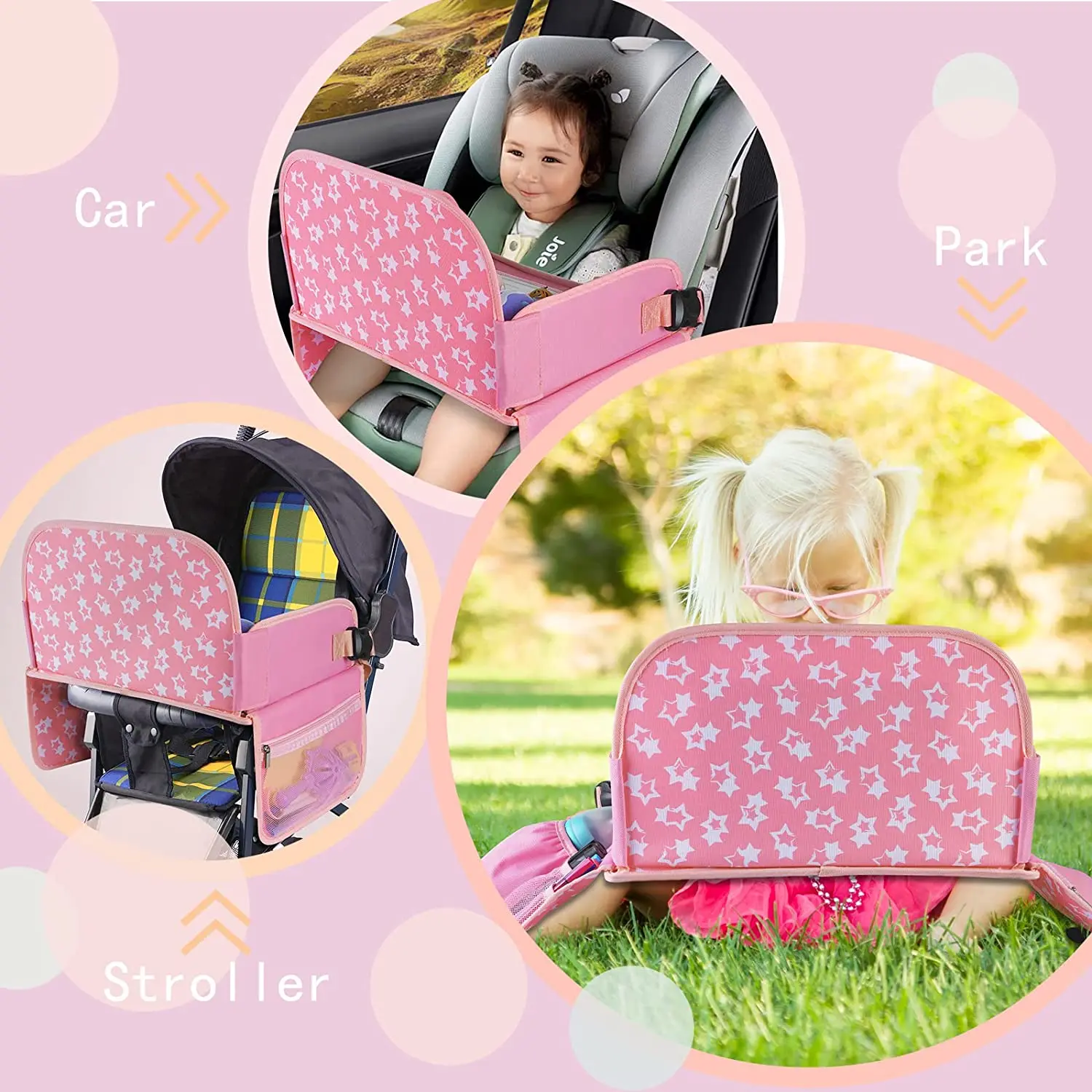 Kids Travel Tray For Toddler Car Seat Lap Tray For Girl Activities With