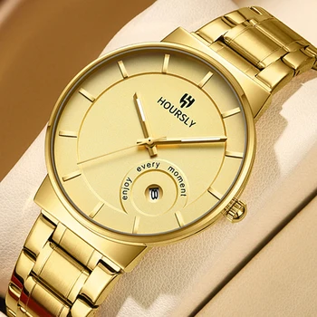 Business Fashion Trend Casual Light Luxury Quartz Watch Steel band calendar Simple men's watch