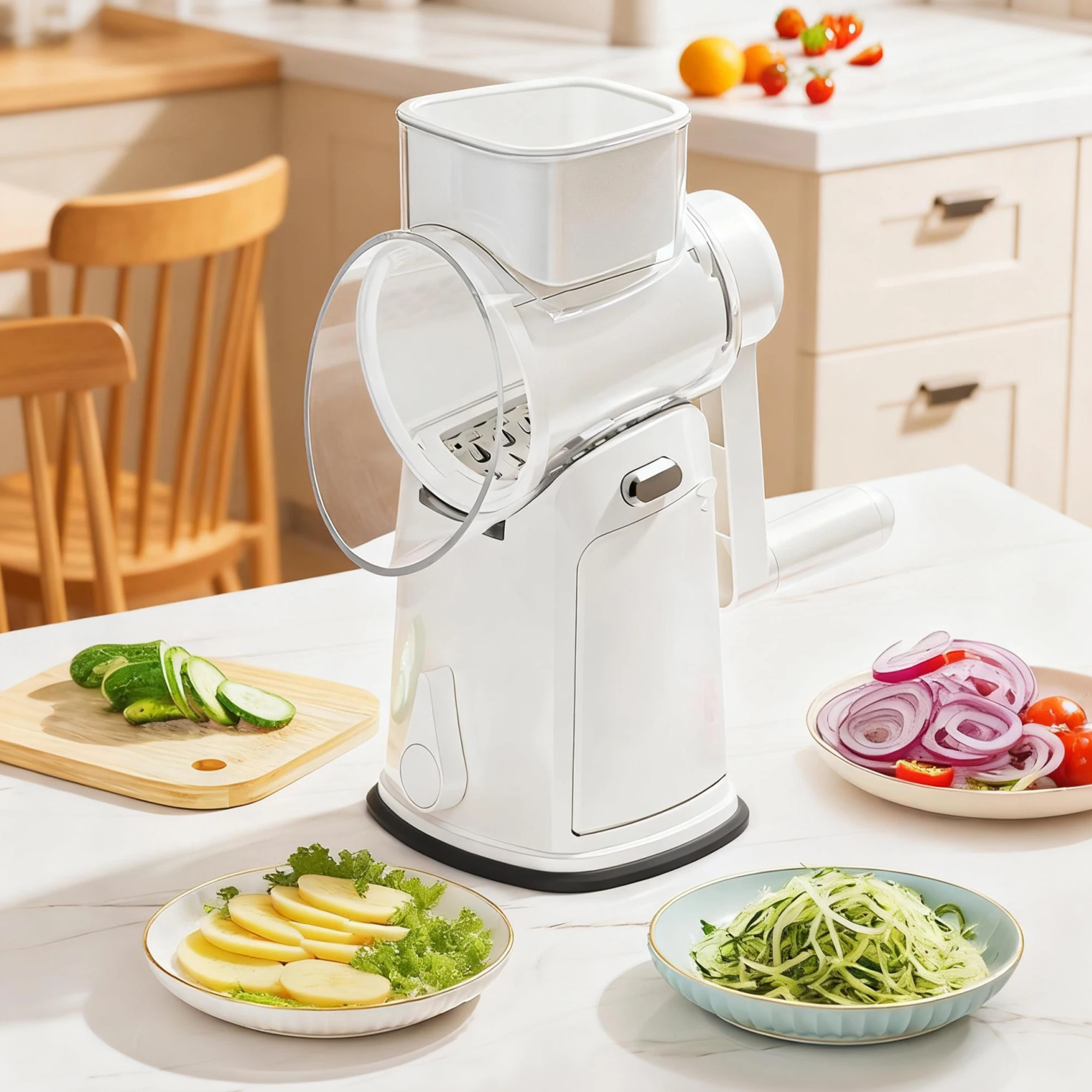 Wholesale High Quality Kitchen Gadget Rotary Cheese Grater Slicer Multifunctional Manual Vegetable Shredder/Cutter Hand Rock