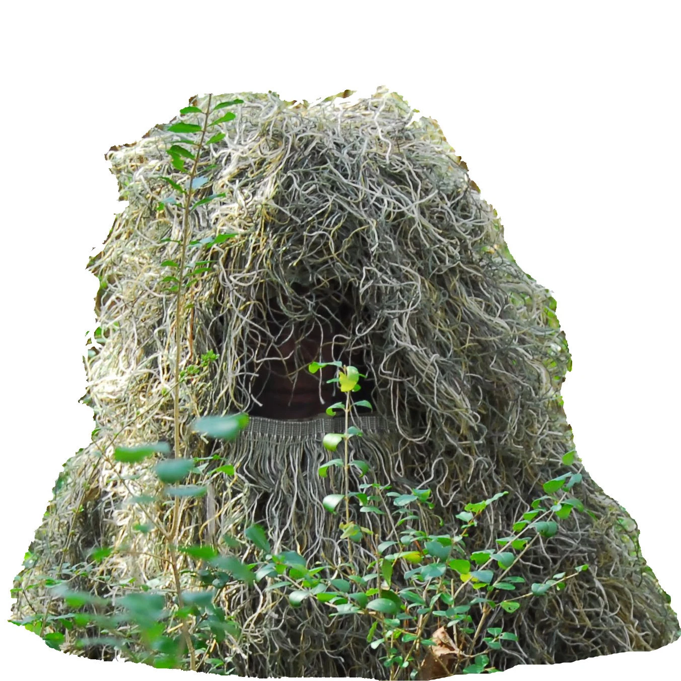 Tactical Desert Grass Ghillie Yowie 3D Quiet Camouflage Head Cover Hood 